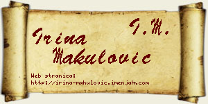 Irina Makulović vizit kartica
